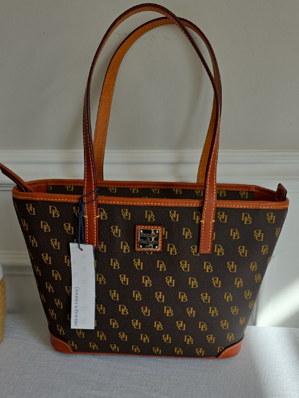 Dooney & Bourke Brown and Tan Logo Tote